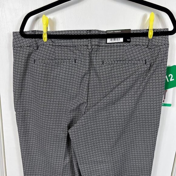 Hilary Radley black white slim leg cropped pants. Patterned. Size 12 - Picture 7 of 9